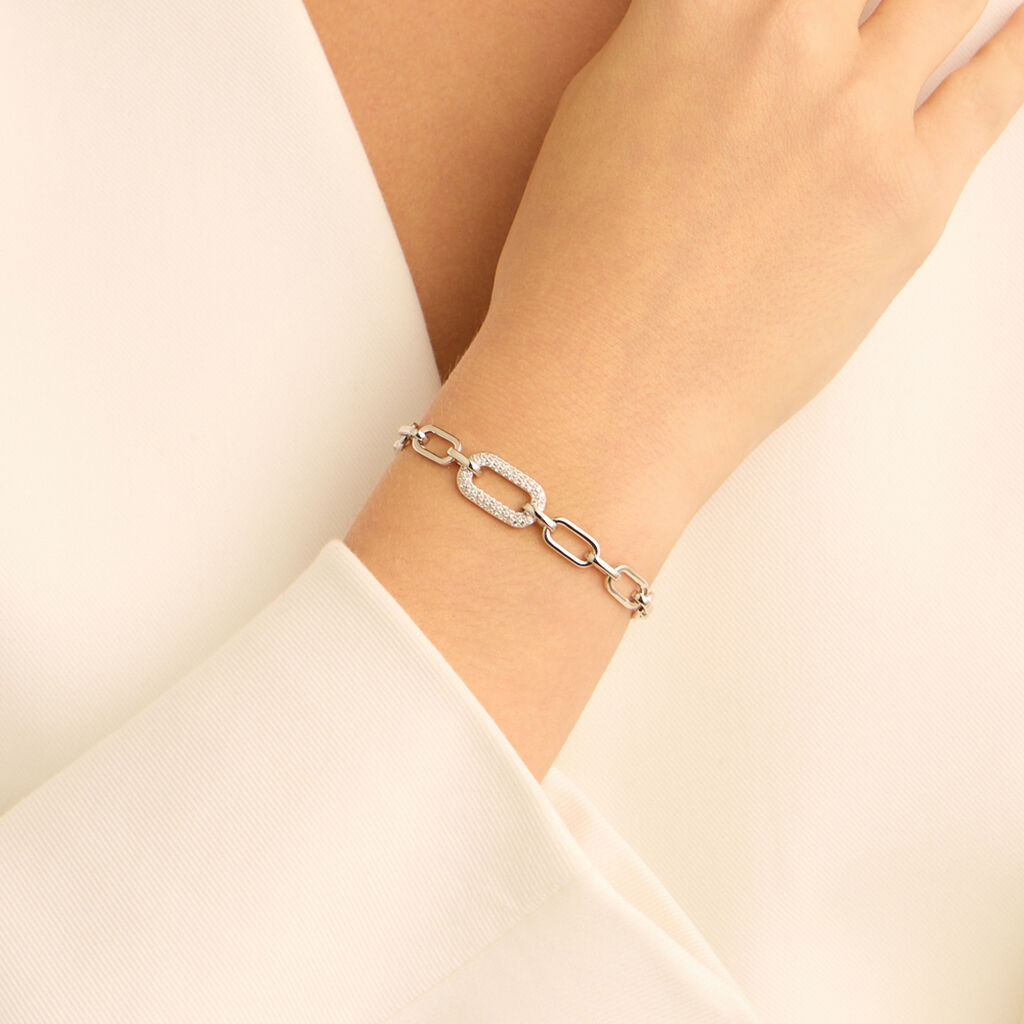 Bracciale Catena Silver Shine Argento Rodiato Cubic Zirconia