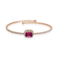 Bangle Romantic Shine Metallo Rosa Cristallo