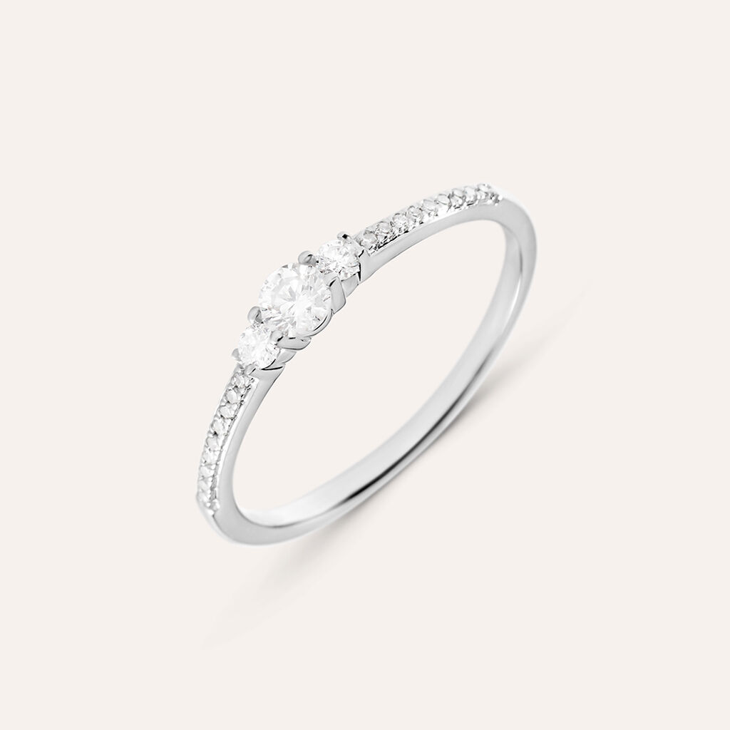Anello Trilogy Grace Oro Bianco Diamante