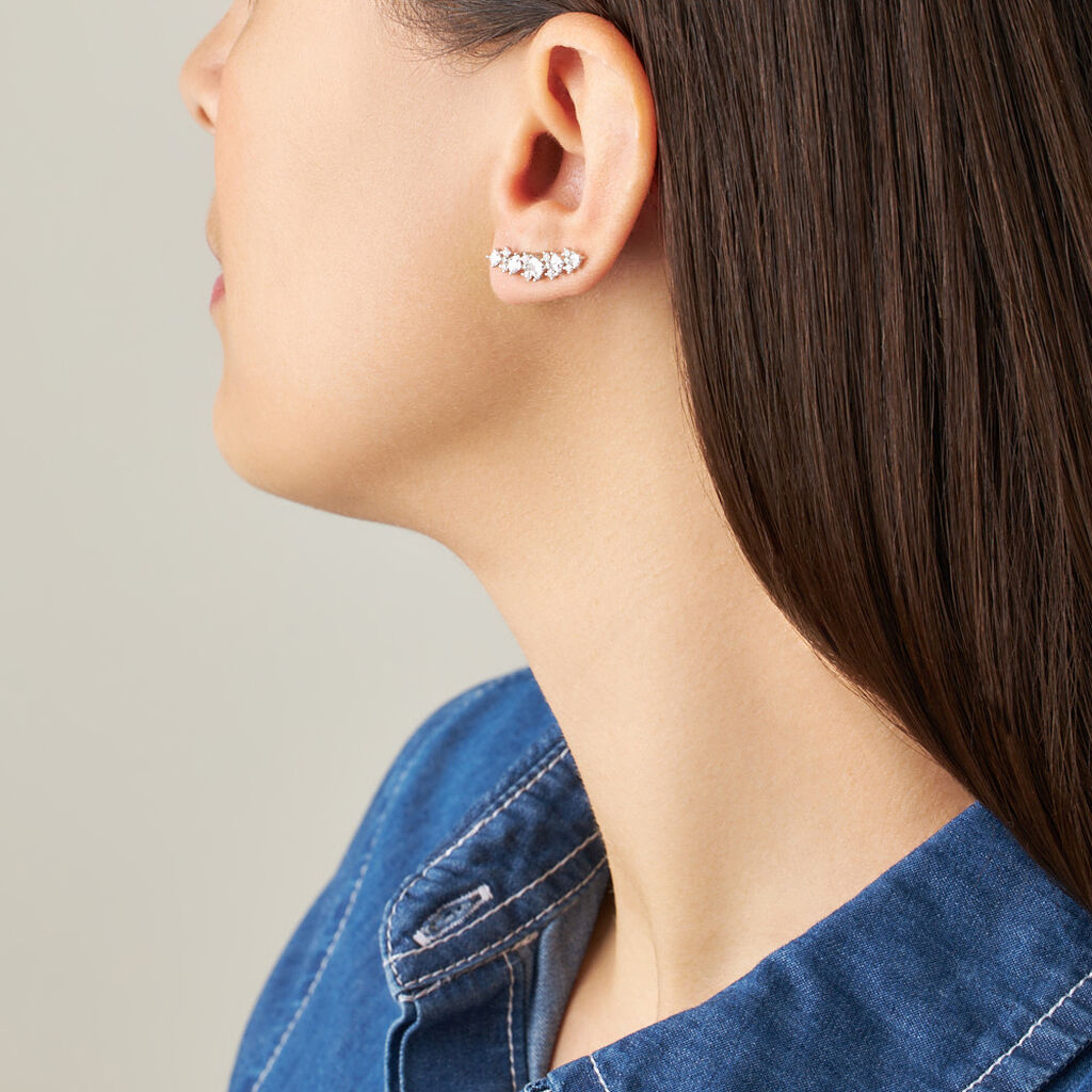 Orecchini Lobo Silver Elegance Argento Rodiato Cubic Zirconia - Orecchini a Lobo Donna | Stroili