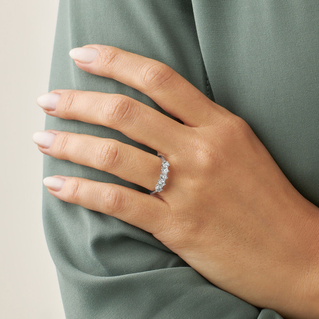 Anello Riviere Firmamenti Oro Bianco Diamante - Anelli Riviere Donna | Stroili