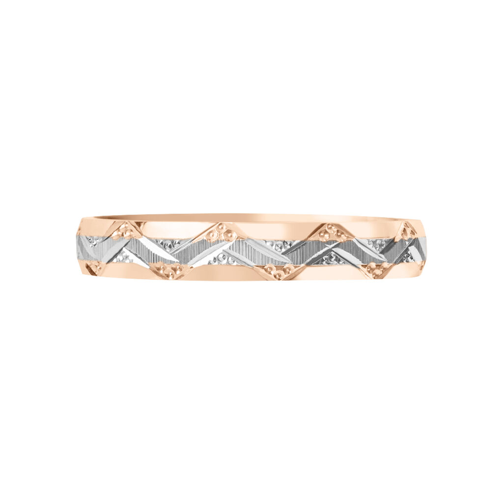 Fede Classica Diamantata 3 mm Oro Bicolore - Anelli con Incisione Donna | Stroili