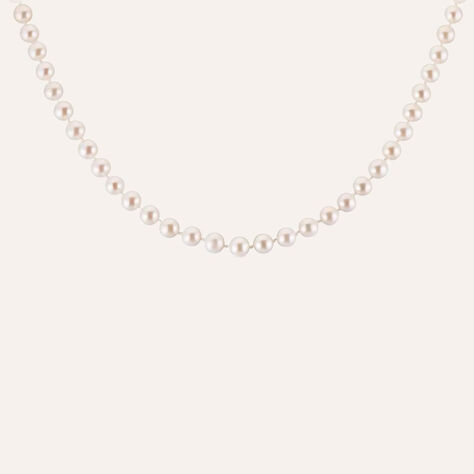 Collana Gabrielle Oro Bianco Perla D'Acqua Dolce Cubic Zirconia - Collane Donna | Stroili