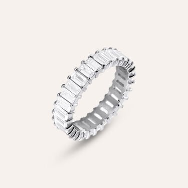 Anello Eternity Aura Acciaio Cubic Zirconia
