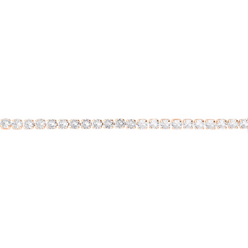 Bracciale Tennis Romantic Shine Metallo Rosa Cristallo - Bracciali Tennis Donna | Stroili