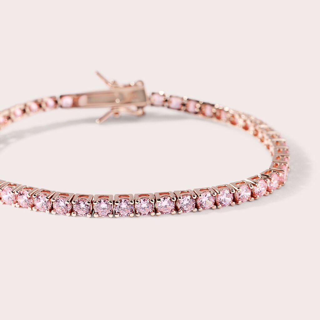 Bracciale Tennis Silver Rainbow Argento Rosa Cubic Zirconia - Bracciali Tennis Donna | Stroili