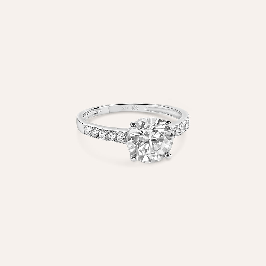 Anello Solitario Claire Oro Bianco Cubic Zirconia - Anelli con Pietre Donna | Stroili
