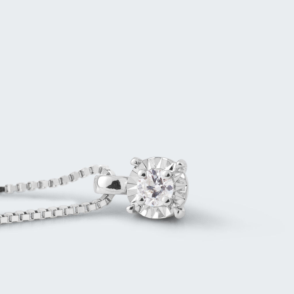 Collana Punto Luce Diamotion Oro Bianco Diamante