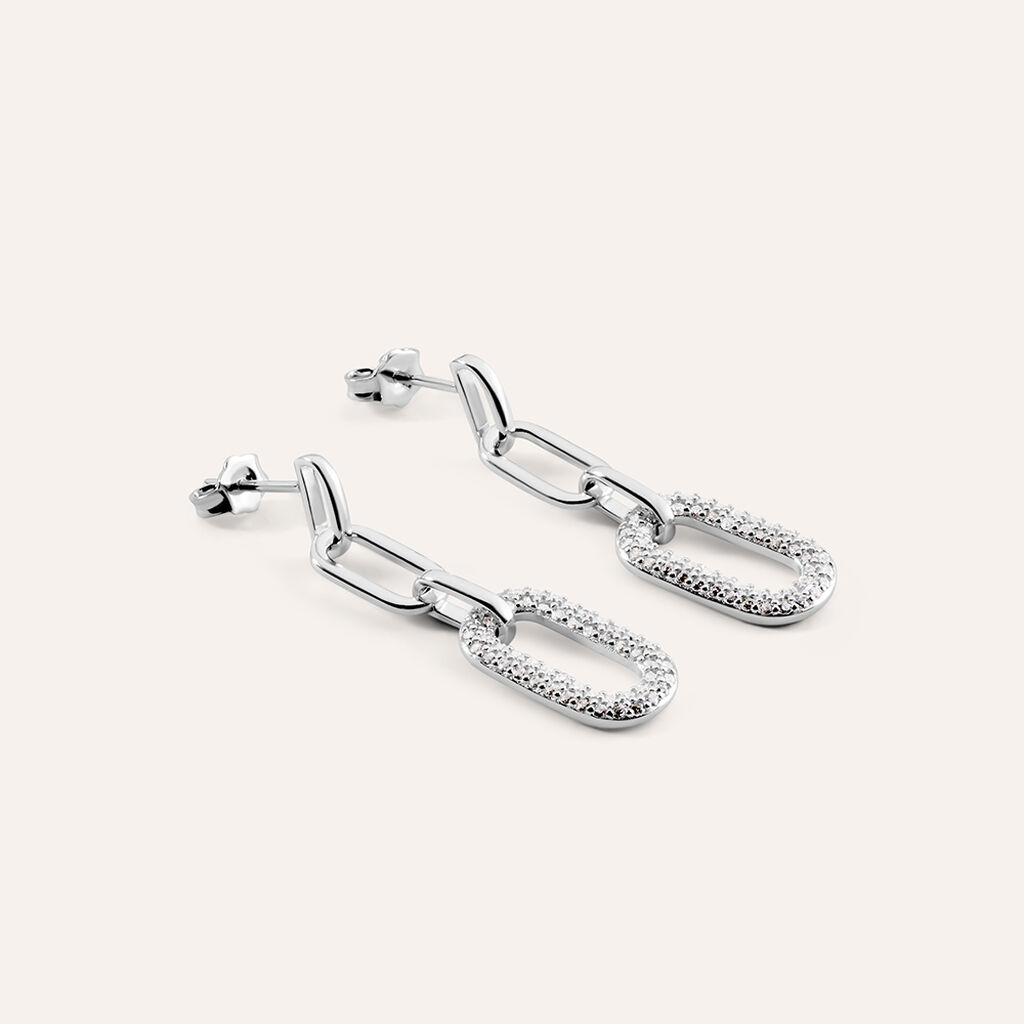 Orecchini Pendenti Silver Shine Argento Rodiato Cubic Zirconia