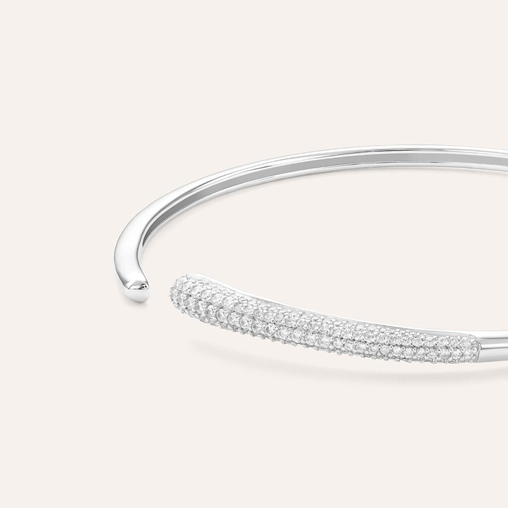 Bangle Silver Shine Argento Rodiato Cubic Zirconia - Bracciali Rigidi Donna | Stroili