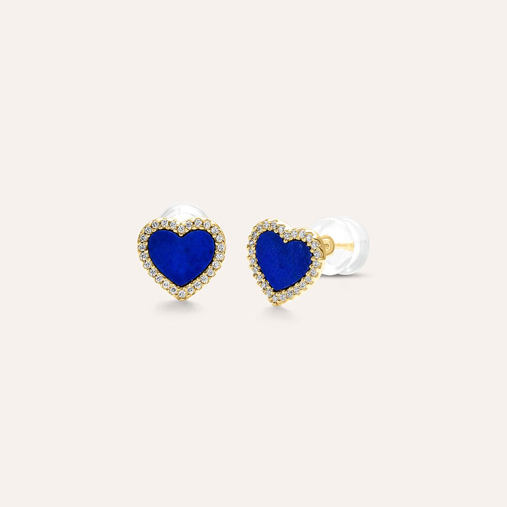 Orecchini Lobo Beverly Oro Giallo Lapislazzuli Cubic Zirconia - Orecchini a Lobo Donna | Stroili