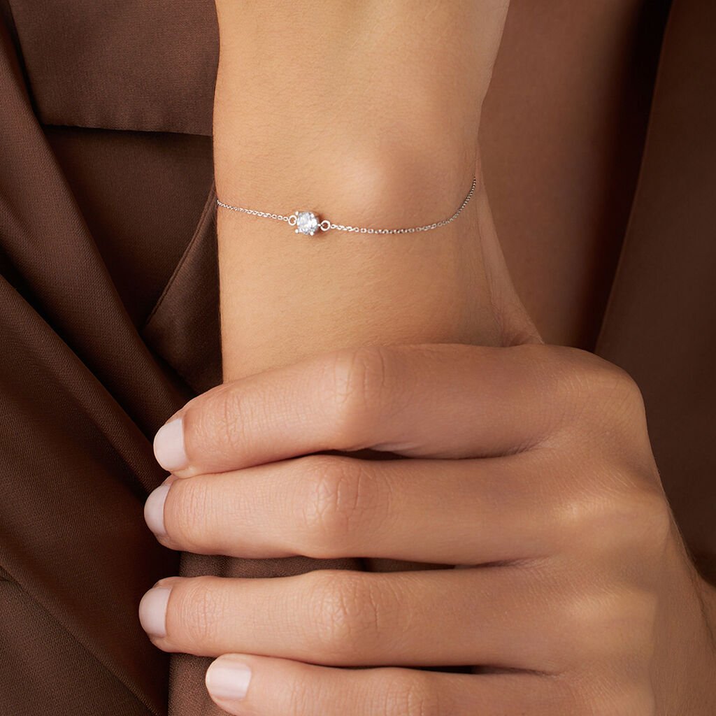 Bracciale Punto Luce Claire Oro Bianco Cubic Zirconia - Bracciali Amicizia Donna | Stroili