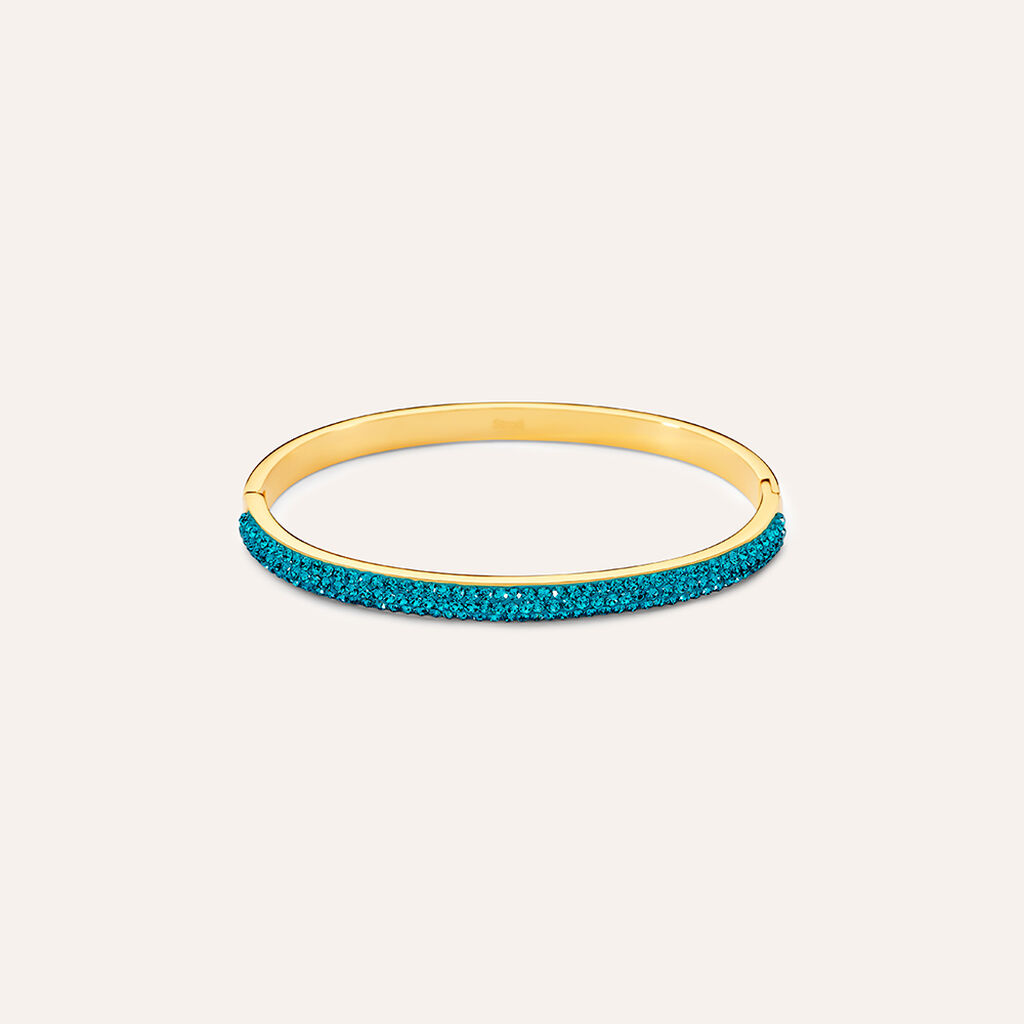 Bangle Lady Phantasya Acciaio Dorato Cristallo - Bracciali Rigidi Donna | Stroili