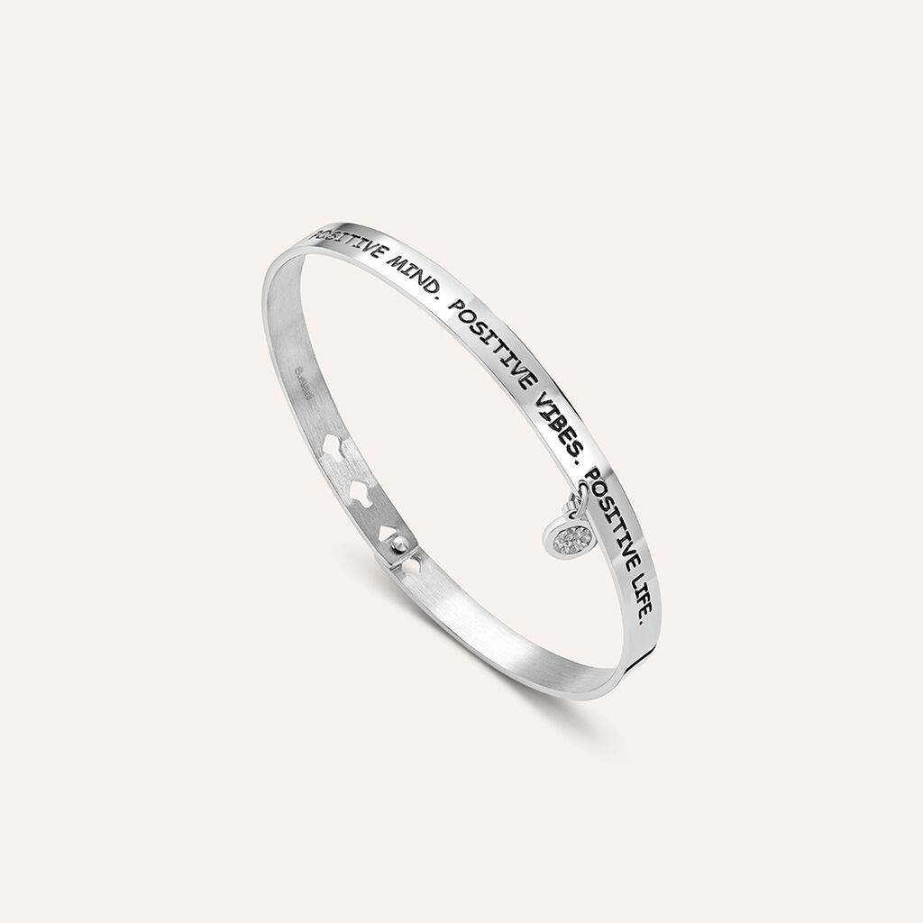 Bangle Lady Message Acciaio Cristallo - Bracciali Rigidi Donna | Stroili