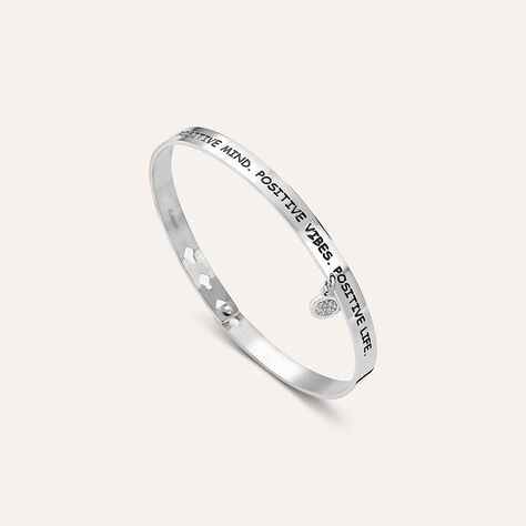 Bangle Lady Message Acciaio Cristallo - Bracciali Rigidi Donna | Stroili