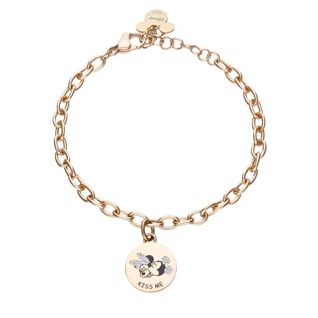 Bracciale Lady Message Acciaio Rosato Disney e Cristalli