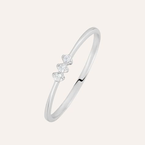 Anello Trilogy Claire Oro Bianco E Cubic Zirconia - Anelli con Pietre Donna | Stroili