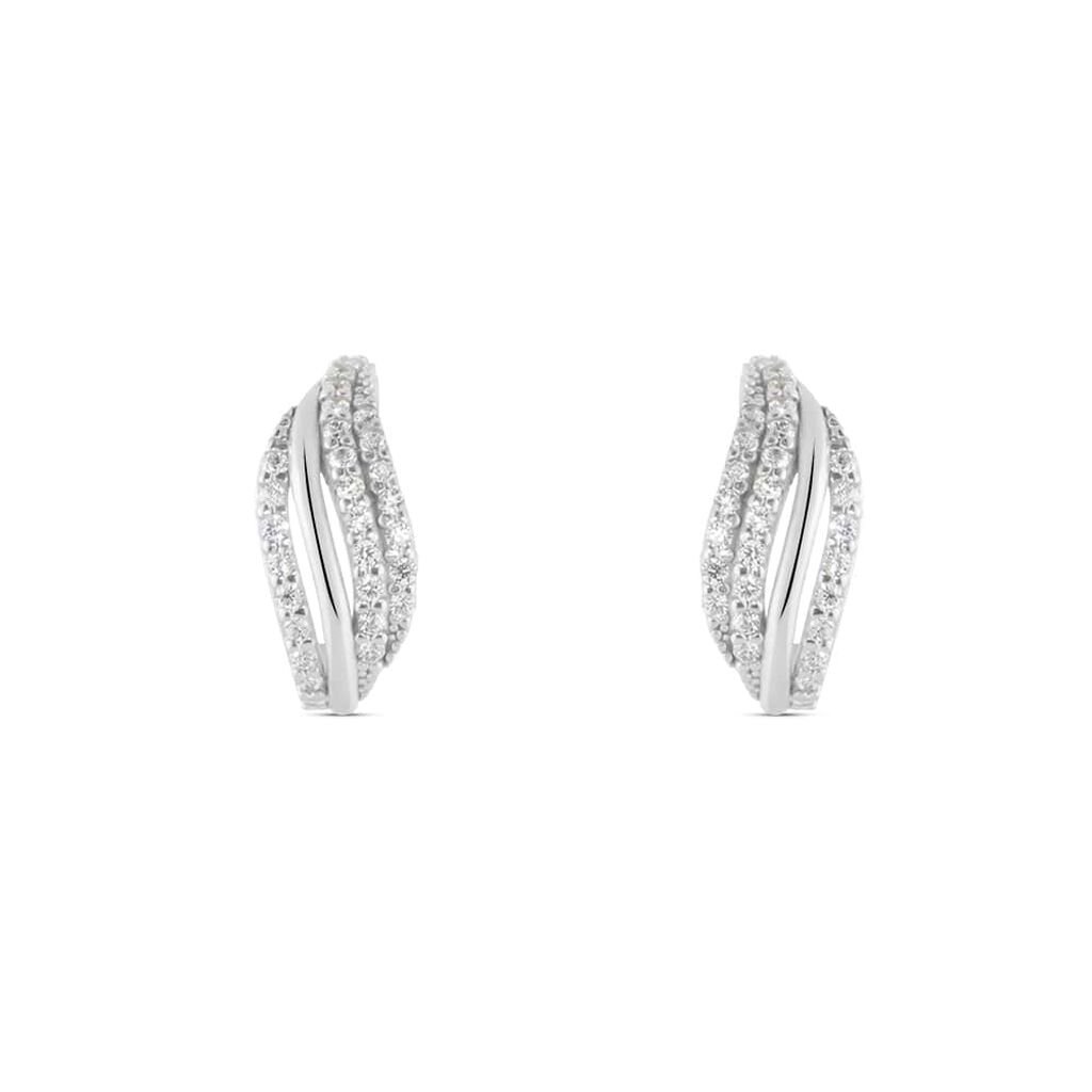 Orecchini A Cerchio Claire Oro Bianco Cubic Zirconia - Orecchini a Cerchio Donna | Stroili