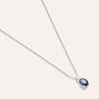 Collana Punto Luce Elizabeth Crown Oro Bianco Zaffiro Diamante