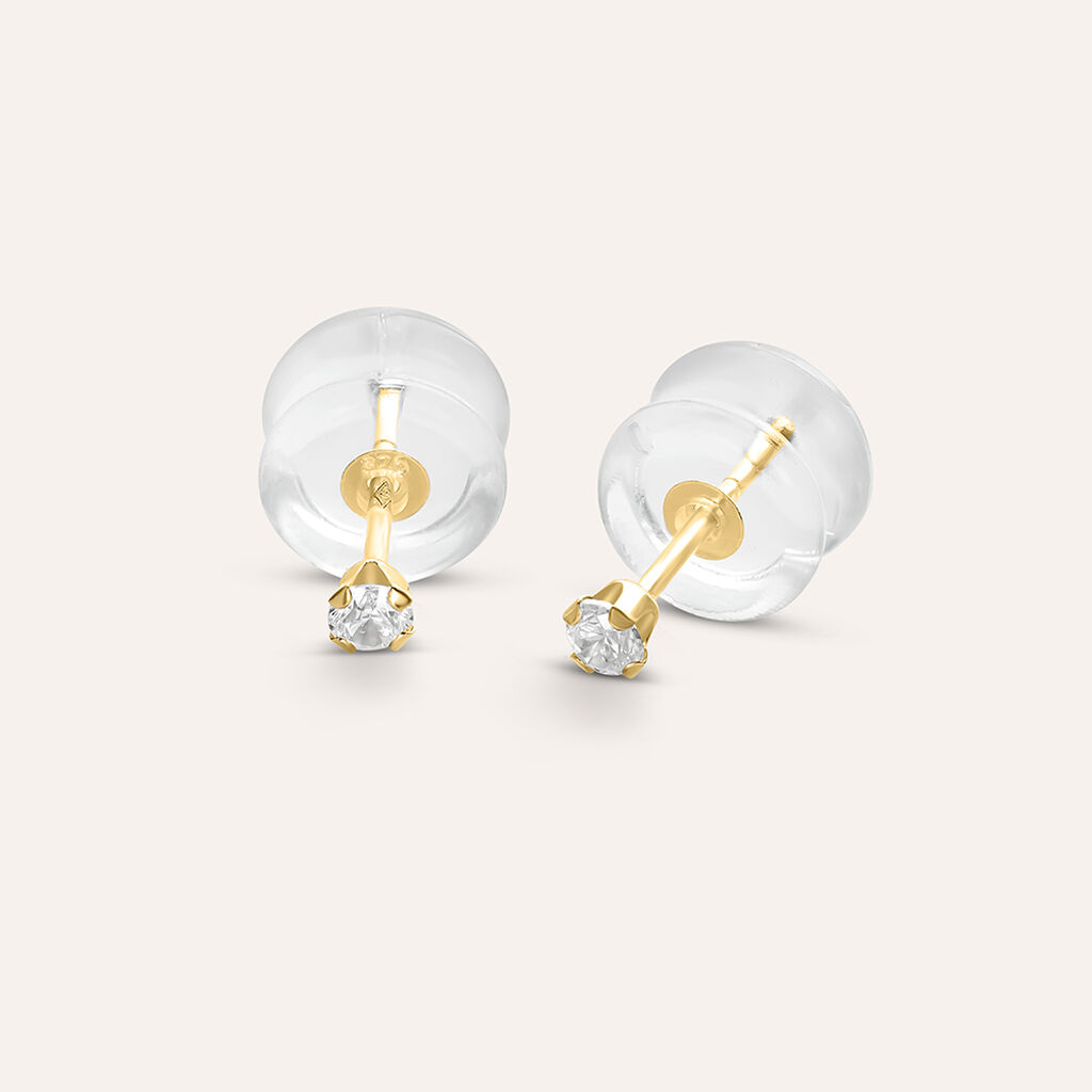 Orecchini Lobo Punto Luce Bon Ton Oro Giallo Cubic Zirconia