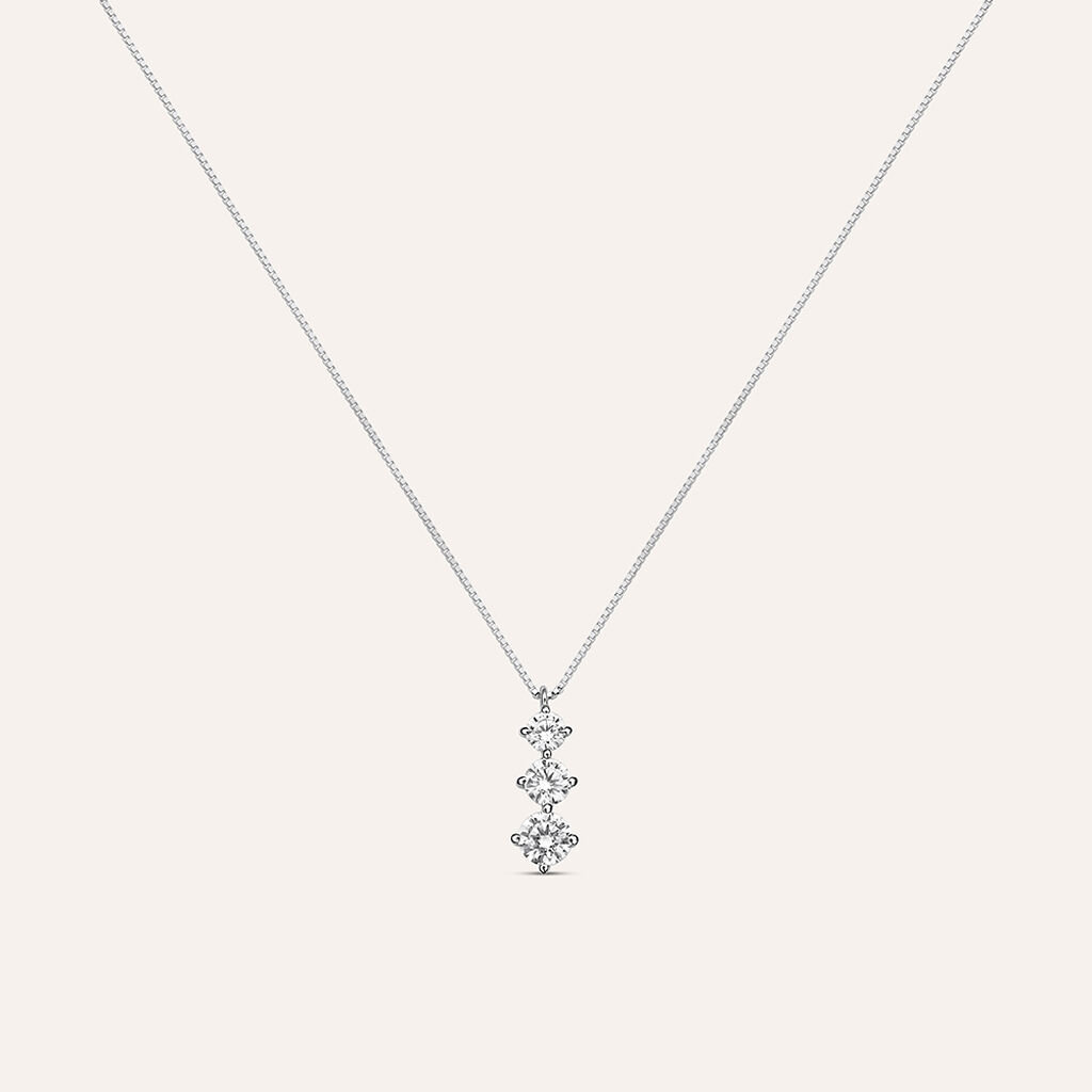 Collana Trilogy Claire Oro Bianco Cubic Zirconia - Gioielli Donna | Stroili