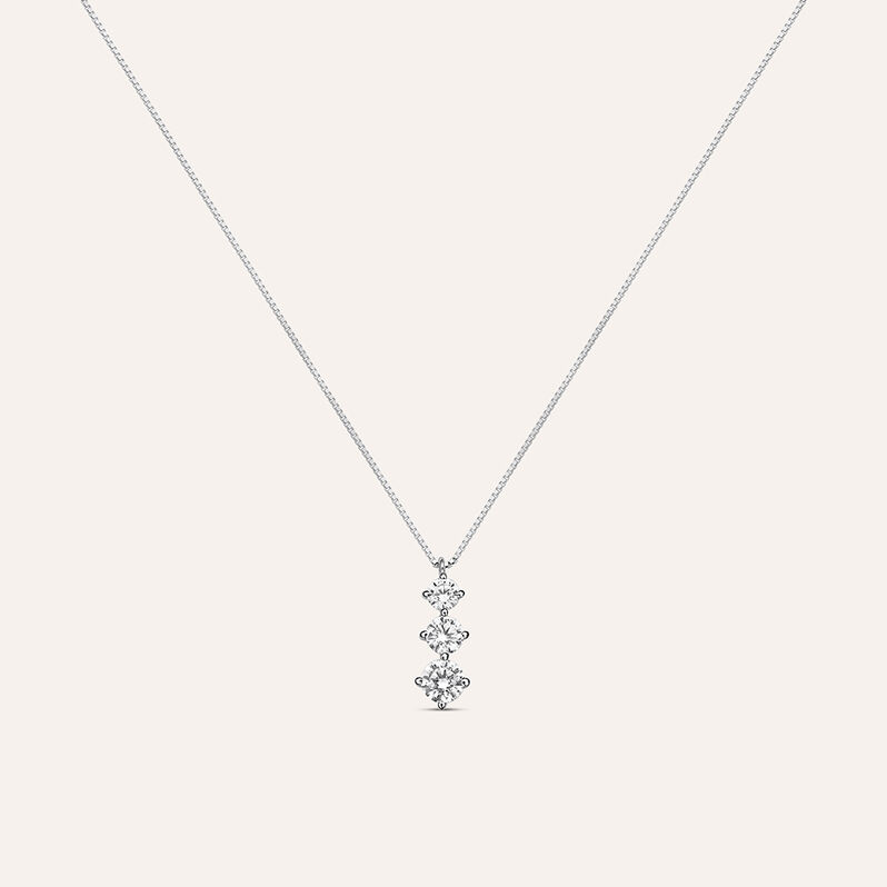 Collana Trilogy Claire Oro Bianco Cubic Zirconia - Gioielli Donna | Stroili
