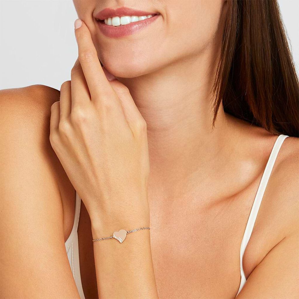 Bracciale Lady Chic Acciaio Bicolore Cuore e Cristalli - Bracciali Donna | Stroili