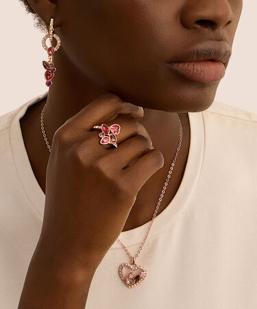 Anello Fantasia Violet Ottone Rosa Cristallo