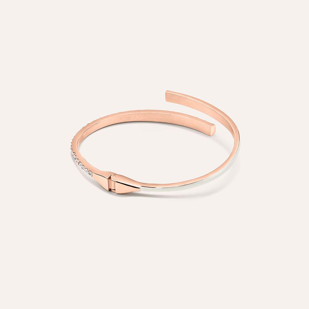 Bangle Lady Sweet Acciaio Rosa Cristallo - Bracciali Rigidi Donna | Stroili