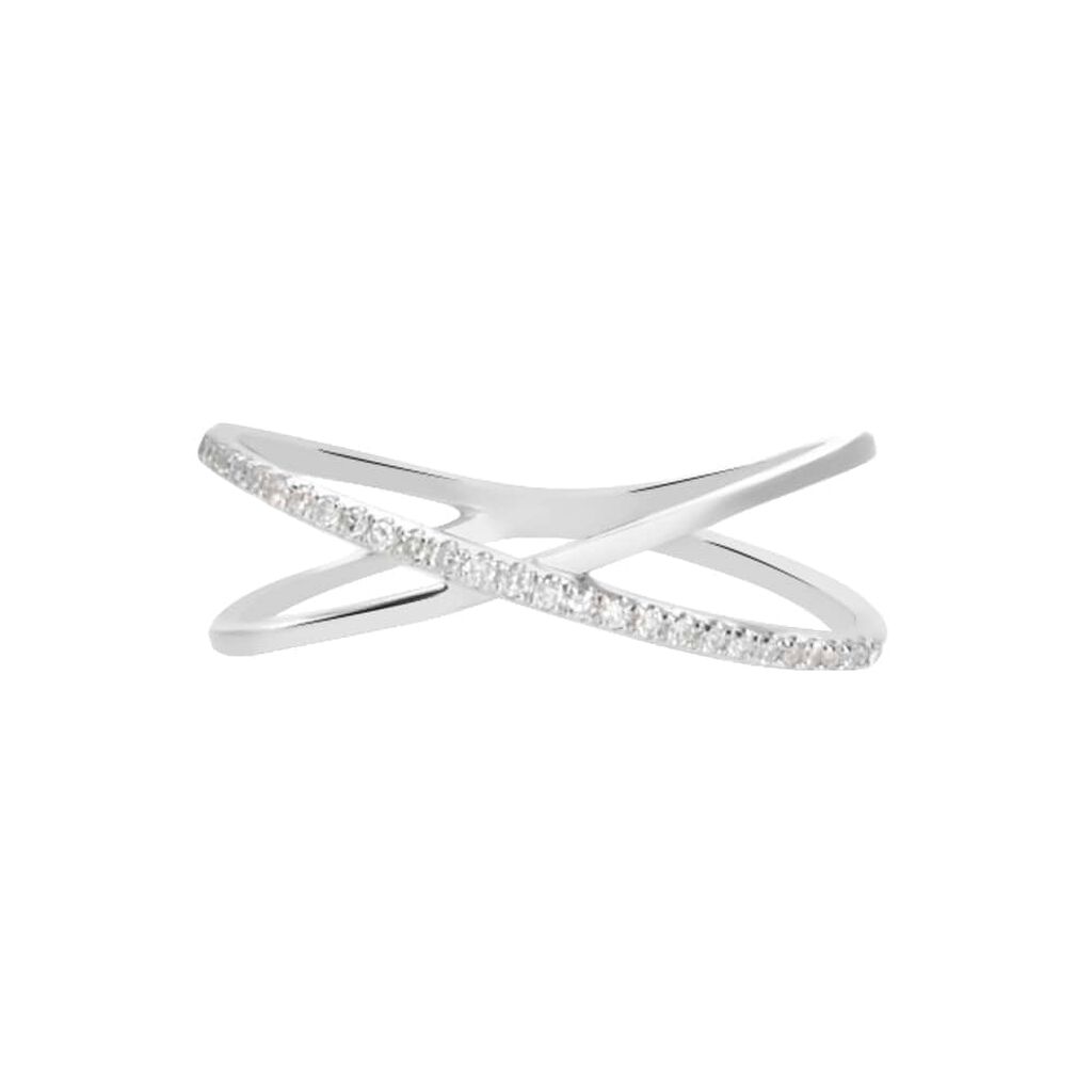 Anello in oro bianco con diamanti 0.081 ct - Anelli Donna | Stroili