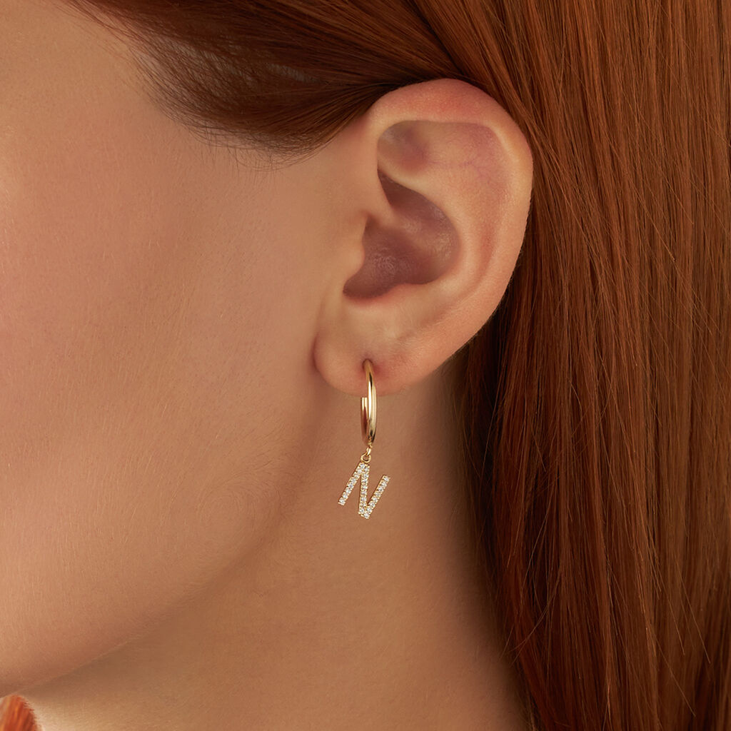 Mono Orecchino A Cerchio Toujours Oro Giallo Cubic Zirconia - Mono Orecchino Donna | Stroili