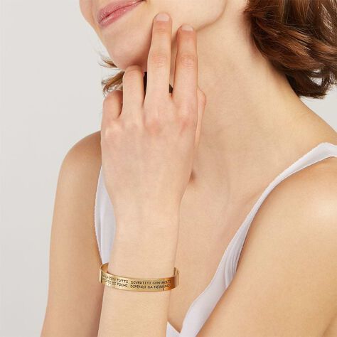 Bangle Lady Message Acciaio Dorato Philosophy e Cristalli - Bracciali Donna | Stroili