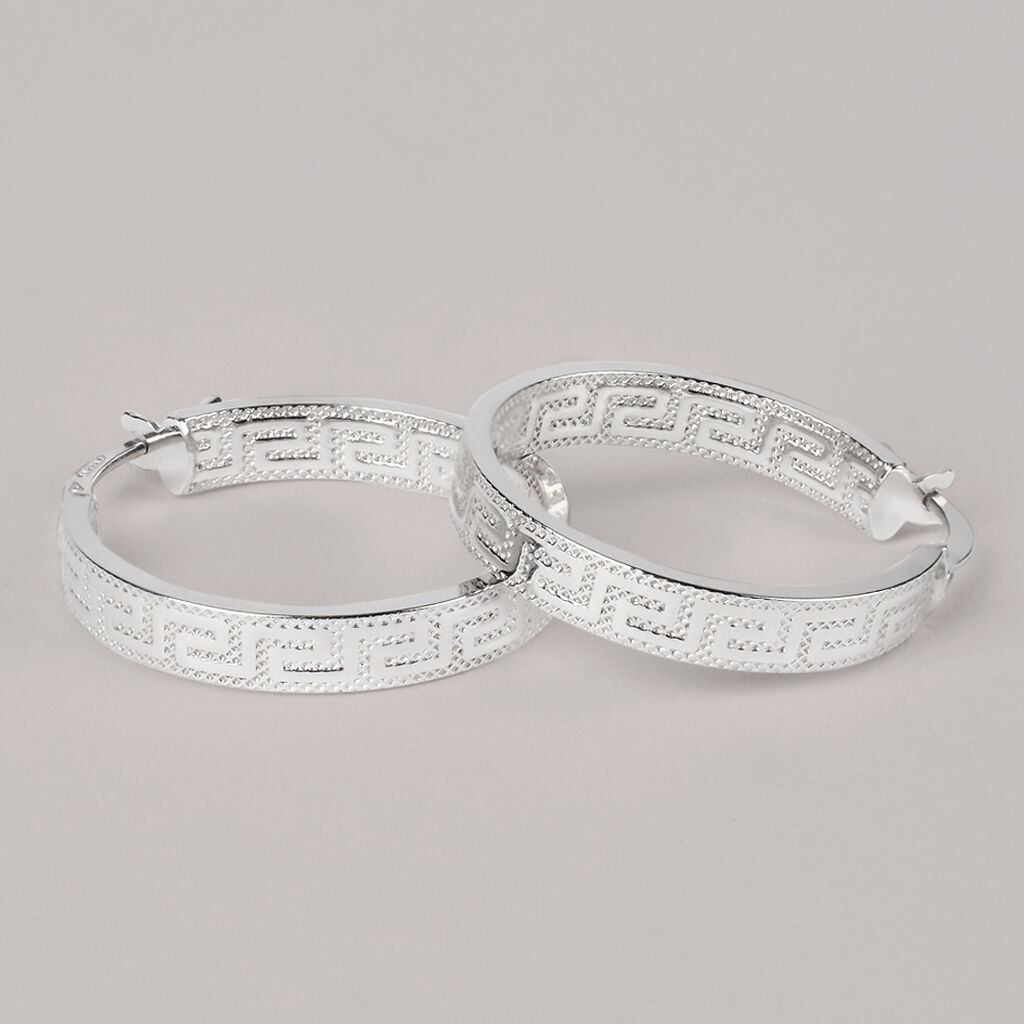 Orecchini A Cerchio Toujours Oro Bianco - Orecchini a Cerchio Donna | Stroili
