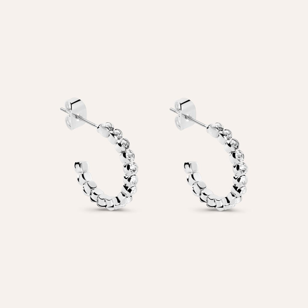 Orecchini A Cerchio Romantic Shine Metallo Cristallo - Orecchini a Cerchio Donna | Stroili