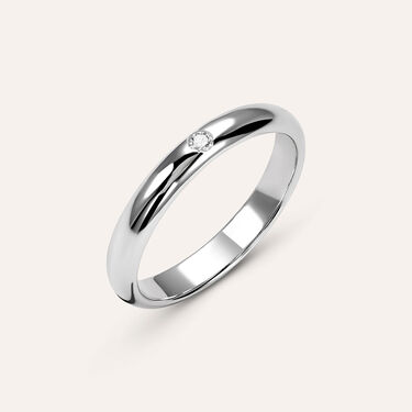 Fede Classica Leggera 3.2 mm Oro Bianco Diamante