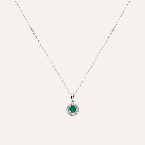 Collana Punto Luce Charlotte Oro Bianco Smeraldo Diamante - Collane Punto Luce Donna | Stroili