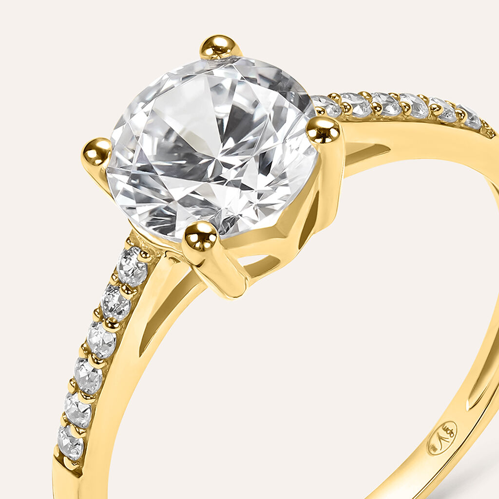 Anello Solitario Claire Oro Giallo Cubic Zirconia