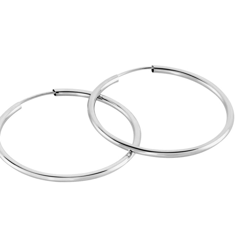 Orecchini A Cerchio Toujours Oro Bianco - Orecchini a Cerchio Donna | Stroili