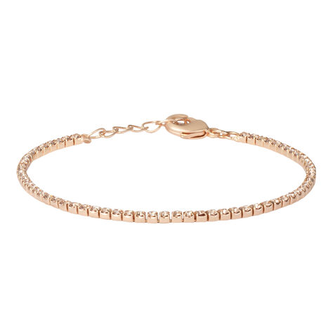 Bracciale Tennis Romantic Shine Metallo Rosa Cristallo - Bracciali Tennis Donna | Stroili