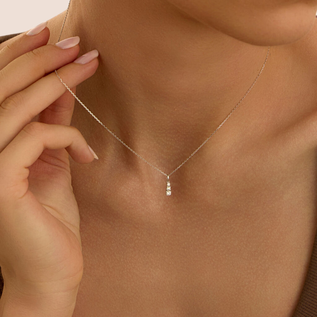 Collana Trilogy Grace Oro Bianco Diamante