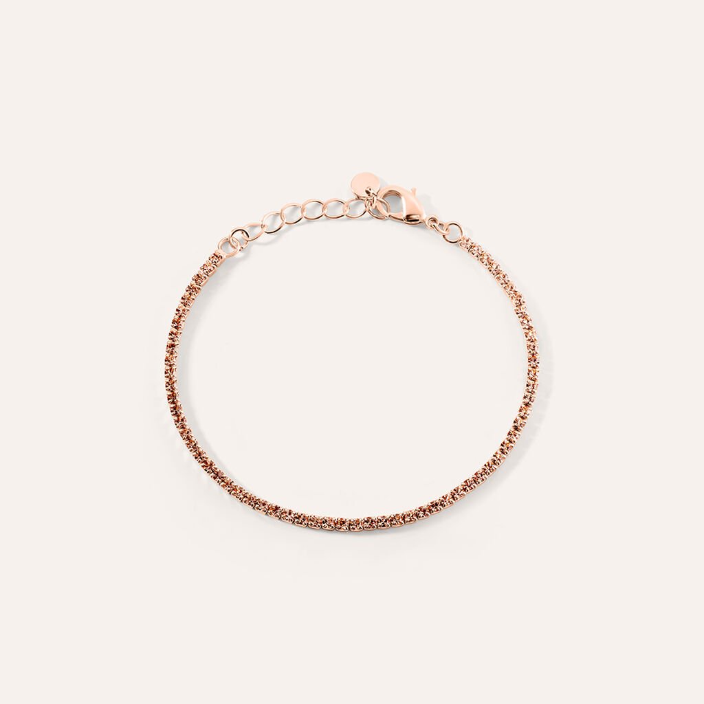 Bracciale Tennis Romantic Shine Metallo Rosa Cristallo