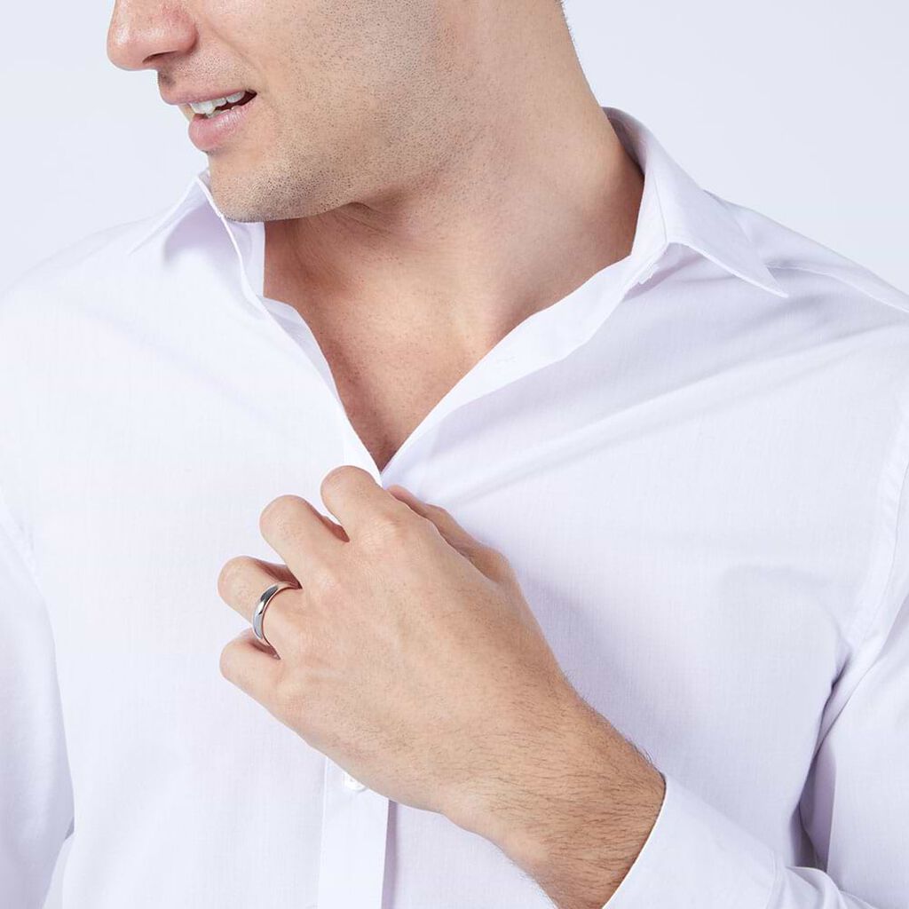 Fede Comoda Leggera 5 mm Oro Bianco - Anelli con Incisione Unisex | Stroili