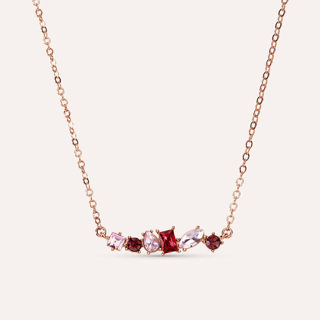 Collana Violet Ottone Rosa Cristallo