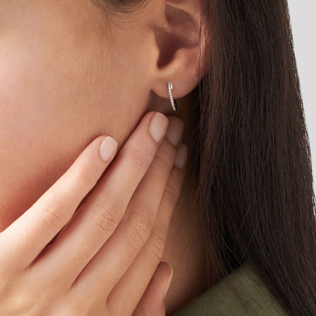 Orecchini A Cerchio Sophia Oro Bianco Diamante