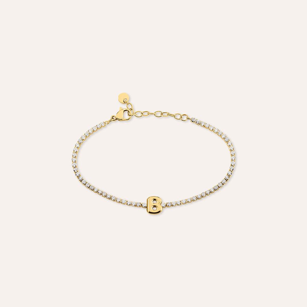 Bracciale Tennis Aura Acciaio Dorato Cubic Zirconia