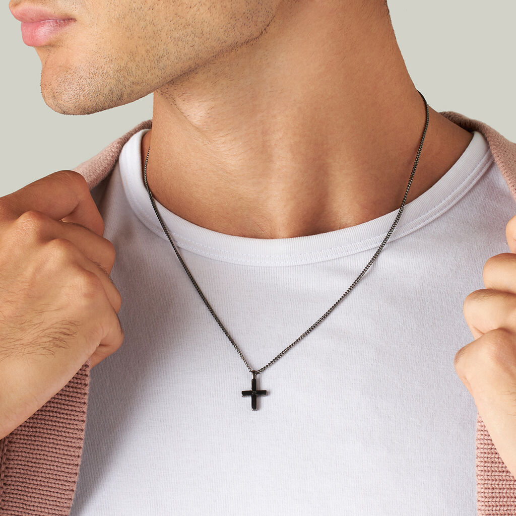 Collana Gentleman Argento Nero Cubic Zirconia - Collane Uomo | Stroili