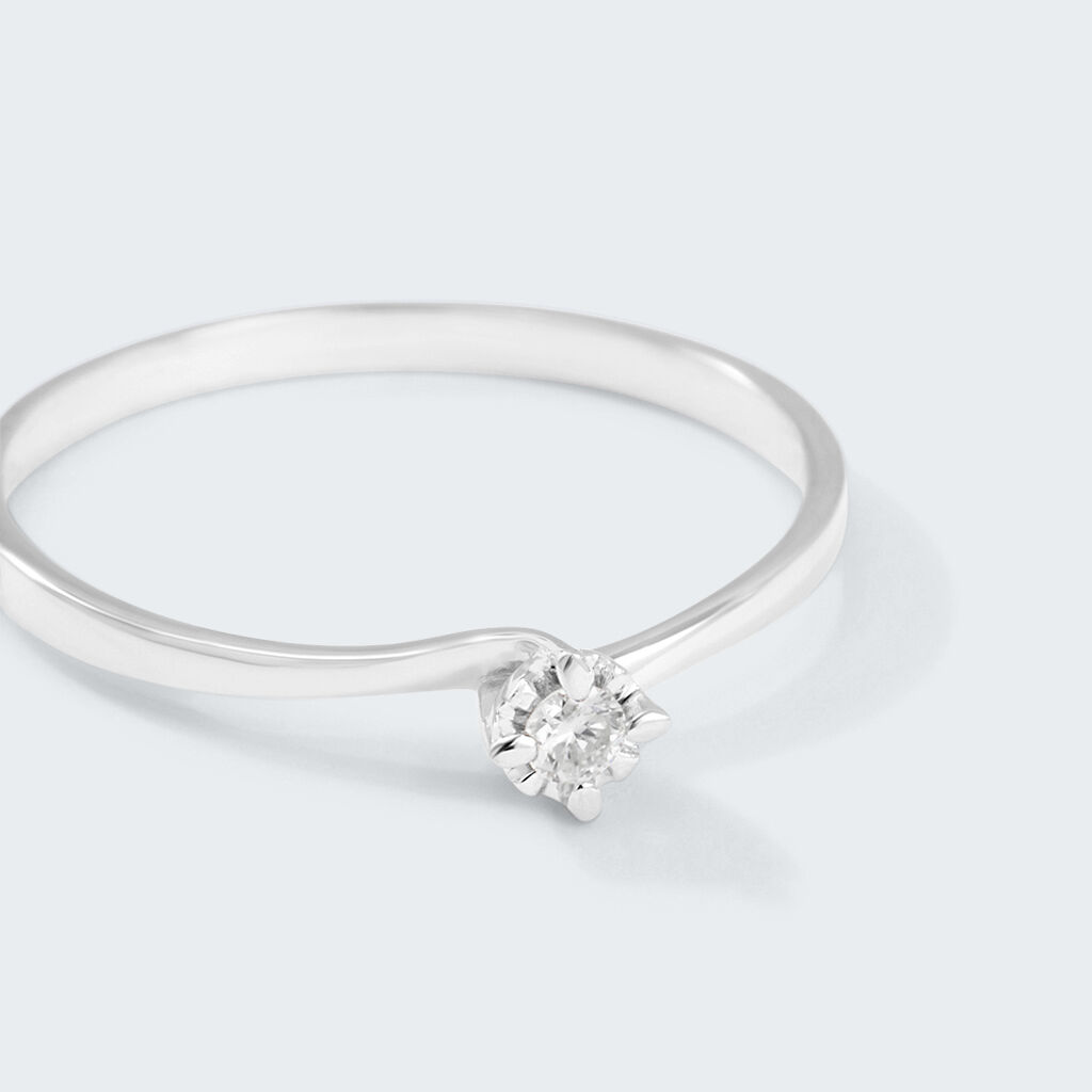 Anello Solitario Valentino Diamazing Oro Bianco Diamante - Anelli con Pietre Donna | Stroili