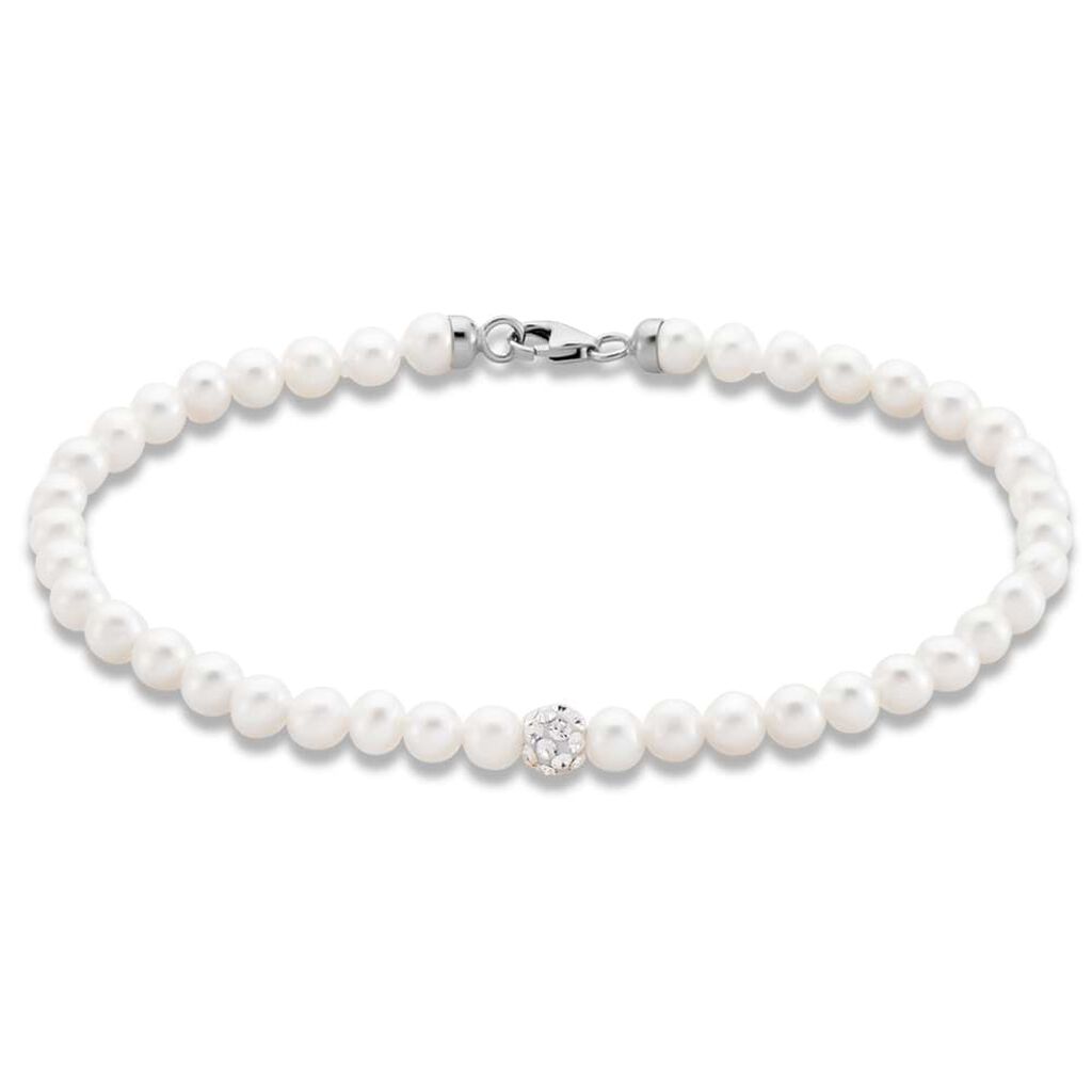 Bracciale Gabrielle Oro Bianco Perla D'Acqua Dolce Cristallo