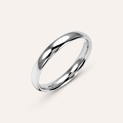 Fede Comoda Leggera 3 mm Oro Bianco - Anelli con Incisione Unisex | Stroili