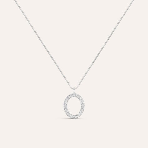 Collana Diamond Letters Oro Bianco Diamante - Collane Donna | Stroili